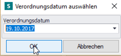 Verordnungsdatum einer Behandlung auswählen, Physiotherapie, Ergotherapie, Logopädie, Podologie, Praxissoftware